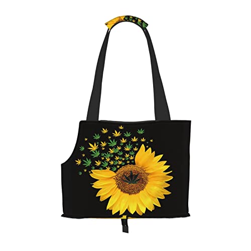 Weed with Sunflower Pet Portable Foldable Shoulder Bag, Dog and Cat Carrying Bag, Suitable for Subway Shopping, Etc. von OCELIO