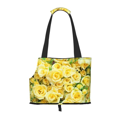 Yellow Rose Pet Portable Foldable Shoulder Bag, Dog and Cat Carrying Bag, Suitable for Subway Shopping, Etc. von OCELIO