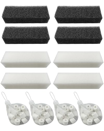 OCHIKI Aquariumfilter für Aquarien mit einem Fassungsvermögen von 60 bis 110 Gallonen, 4er-Set Aquariumfilter-Wartungsset, Keramikringe & Kohlefilter & Schaumstofffilter & Filterbeutel von OCHIKI