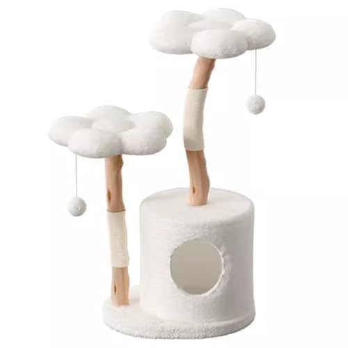 OCKULT Blumen-Katzenbaum, Katzenturm mit Eigentumswohnung, Kätzchen-Vergnügungsplattform, Kratzbaum mit Kratzbäumen, Spielzeugball, Haustierhaus for Spielen von OCKULT