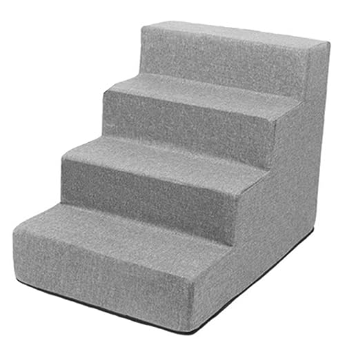 Haustiertreppe, Schaumstoff-Hundetreppe, Hundetreppe for Bett, rutschfeste Katzentreppe, Haustiertreppe for kleine Hunde und Katzen (Color : Grey, S : 36.5 * 54 * 40cm) von OCKULT