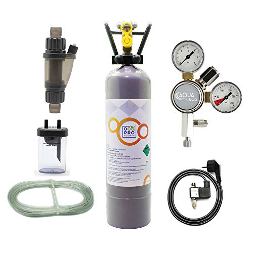 OCOPRO CO2 Anlage Inline DLX-500 Plus Aquarium mit Nachtabschaltung & 2kg Mehrwegflasche (2kg) von OCOPRO