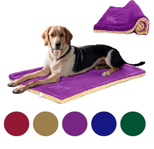 OCSOSO Hundematte, 110x70cm luxuriöse Felldecke Hundebett für große Hunde, Gemütliches und warmes Hund Bett für unterwegs und Zuhause. Hundedecke Betten Ideal für Innen- und Außenbereich, Sofas (Lila) von OCSOSO