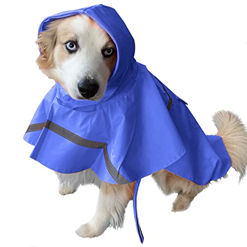 OCSOSO Hundemantel Regendicht Hundejacke mit Kapuze für Kleine Hunde, Verstellbarer Regen Mantel Hund Wasserdicht Regenjacke, Hunderegenmantel Regenmantel für Hundewelpen/Katzen/Kätzchen (Blau) von OCSOSO