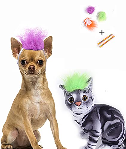 OCSOSO® Lustiges Verkleiden für Haustiere (3er-Pack), verstellbares elastisches Kinnband, für Hunde und Katzen, Perücke, Zubehör für Haustierperücke von OCSOSO
