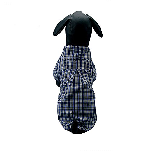 OCSOSO® Welpen-Sommer-Baumwollkleid-Kleid-Haustier-Katze-klassisches Plaid-Polo-Hemd-Mantel-Hundekostüm (M, Saphirblauer Plaid) von OCSOSO®