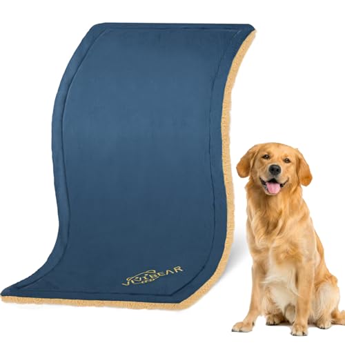 OCSOSO Comfy Hundebett Grosse Hunde - Waschbar Plüsch Stilvolles Haustiermatte Sofa Hundedecke Wende Bettbettmatt (110x70cm) Blau von OCSOSO®