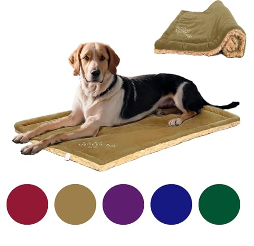 OCSOSO Hundematte, 110x70cm luxuriöse Felldecke Hundebett für große Hunde, Gemütliches und warmes Hund Bett für unterwegs und Zuhause. Hundedecke Ideal für Innen- und Außenbereich, Sofas, Braun von OCSOSO