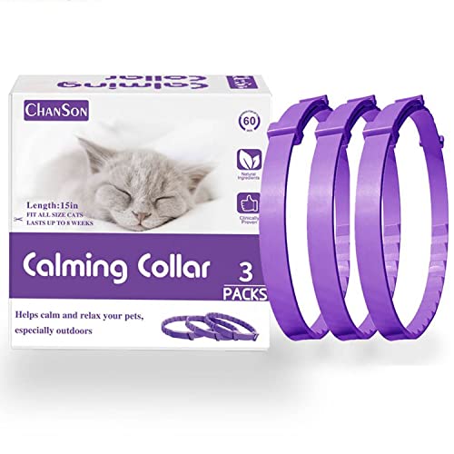 OCSOSO 3er-Pack Pheromon-Halsbänder für Katzen bietet langanhaltende beruhigende Linderung – ideal zur Reduzierung von Angst und stressbedingten Verhaltensweisen von OCSOSO