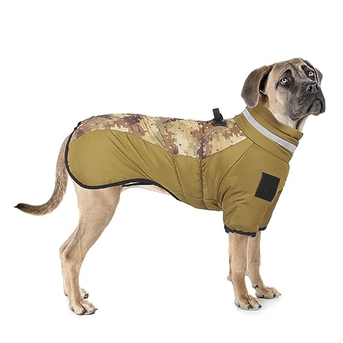OCSOSO Hundemantel Winter, Hundejacke Hundepullover für Mittlere Große Hunde - Wasserdicht Winterjacke Tarn Hund Thermomantel, Wintermantel Jacke Hunde Mantel mit Beinen (Grün, 3XL) von OCSOSO