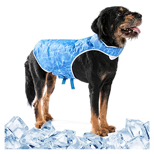 OCSOSO Kühlweste Hund, kühlende Hundeweste mit Geltechnologie für sommerliche Hitzelinderung, tragbare Gelgefüllte Hunde Kühljacke mit heiße Tage für kleine, mittelgroße und große Hunde - S von OCSOSO