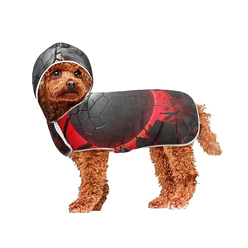 Basketball-Haustierhandtuch, super saugfähig, schnell trocknendes Handtuch mit Kapuze, für alle Hunde, Schwarz und Rot Basketball-Haustierhandtuch, super saugfähig, schnell trocknendes Handtuch mit Kapuze, für alle Hunde, Schwarz und Rot von ODAWA