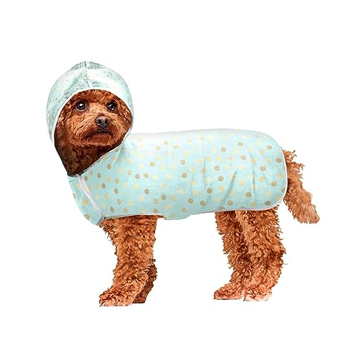Blaugrün Golden Glitter Polka Dots Haustier Handtücher Hund Bademantel Handtuch Maschinenwaschbar Kapuze Hundehandtücher zum Trocknen von Hunden und Katzen Blaugrün Golden Glitter Polka Dots Haustier Handtücher Hund Bademantel Handtuch Maschinenwaschbar Kapuze Hundehandtücher zum Trocknen von Hunden und Katzen von ODAWA