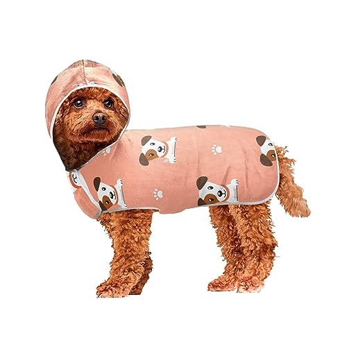 Character Dogs Paw Pet Towel Dog Bathrobe Towel Machine Washable Hooded Dog Towels for Drying Dogs and Cats von ODAWA