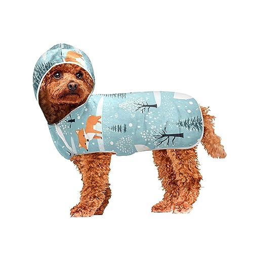 Foxes and Trees Hundemantel für nach dem Baden, schnell trocknendes Handtuch für Hunde und Katzen, Hundemantel Foxes and Trees Hundemantel für nach dem Baden, schnell trocknendes Handtuch für Hunde und Katzen, Hundemantel von ODAWA