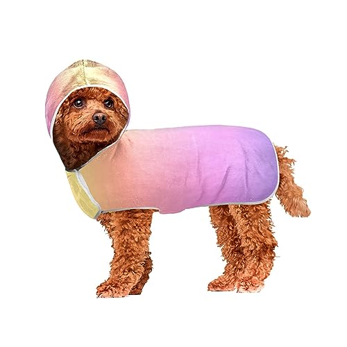 Gelb Rosa Farbverlauf Haustier Handtücher Hund Bademantel Handtuch Maschinenwaschbar Kapuzen Hundehandtücher zum Trocknen von Hunden und Katzen Gelb Rosa Farbverlauf Haustier Handtücher Hund Bademantel Handtuch Maschinenwaschbar Kapuzen Hundehandtücher zum Trocknen von Hunden und Katzen von ODAWA