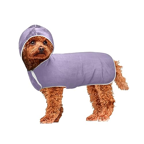 Graue lila Haustierhandtücher, super saugfähig, Haustiermantel, schnell trocknendes Handtuch für Hunde und Katzen von ODAWA
