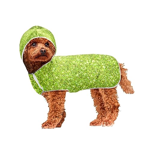 Green Sparkle Glitter Pet Towel Lightweight Fast Drying Bathrobe for Dogs Quick Drying Towel for Dogs and Cats von ODAWA