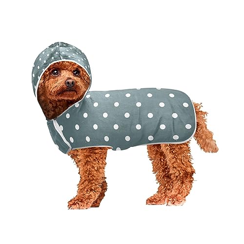 Haustierhandtuch mit weißen Punkten, super saugfähig, maschinenwaschbar, mit Kapuze zum Trocknen von Hunden und Katzen Haustierhandtuch mit weißen Punkten, super saugfähig, maschinenwaschbar, mit Kapuze zum Trocknen von Hunden und Katzen von ODAWA