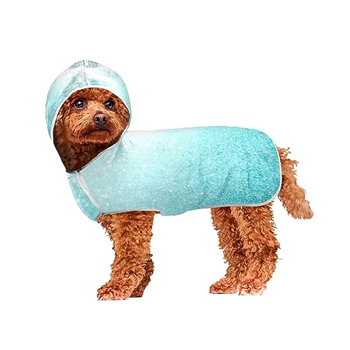 Hellblaues Glitzer-Hundehandtuch, trocken, maschinenwaschbar, mit Kapuze zum Trocknen von Hunden und Katzen, tragbares Kapuzenbadetuch für Haustiere Hellblaues Glitzer-Hundehandtuch, trocken, maschinenwaschbar, mit Kapuze zum Trocknen von Hunden und Katzen, tragbares Kapuzenbadetuch für Haustiere von ODAWA