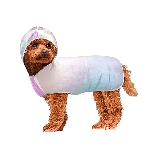 Moderne bunte holografische Haustierhandtücher, super saugfähig, maschinenwaschbar, mit Kapuze zum Trocknen von Hunden und Katzen Moderne bunte holografische Haustierhandtücher, super saugfähig, maschinenwaschbar, mit Kapuze zum Trocknen von Hunden und Katzen von ODAWA