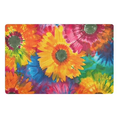 ODAWA Psychedelische Blumen Regenbogen Fußmatte, 32 x 20 schmutzsammelnde Fußmatte waschbar Innen Bodenmatte ODAWA Psychedelische Blumen Regenbogen Fußmatte, 32 x 20 schmutzsammelnde Fußmatte waschbar Innen Bodenmatte von ODAWA