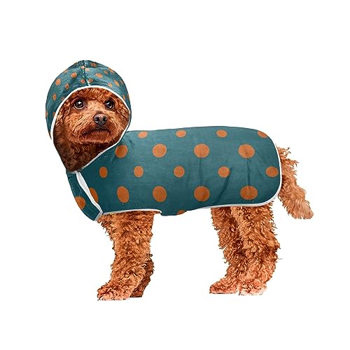 Orange Polka Dots Haustier Handtuch Hund Bademantel Super Saugfähig Schnell Trocknendes Handtuch für Hunde und Katzen von ODAWA