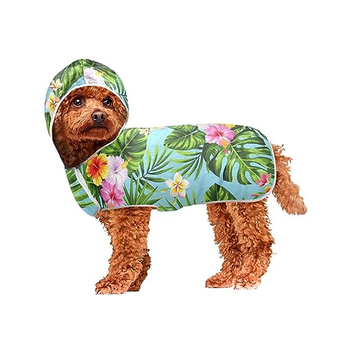Palm Leaves Flowers Pet Towels Lightweight Fast Drying Bathrobe for Dogs Quick Drying Towel for Dogs and Cats von ODAWA