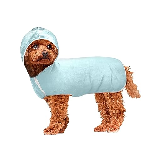 Powder Blue Fast Drying Bath Towel Machine Washable Hooded Dog Towels for Drying Dogs and Cats Hooded Dog Towel von ODAWA