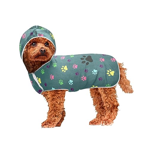 Rainbow Paw Print Pet Towel Dog Bathrobe Super Absorbent Quick Drying Towel for Dogs and Cats Rainbow Paw Print Pet Towel Dog Bathrobe Super Absorbent Quick Drying Towel for Dogs and Cats von ODAWA