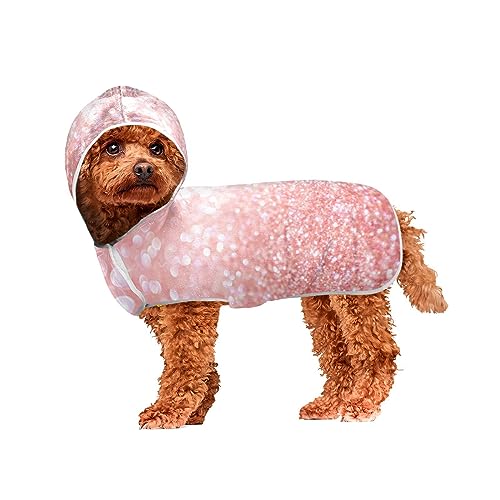 Rose Gold Glitter Textur Hundehandtuch Bad Schnell Trocknendes Handtuch für Hunde und Katzen Mit Kapuze Hundehandtuch von ODAWA