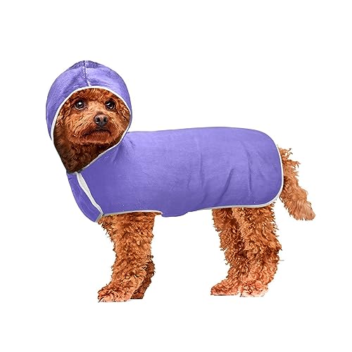 Schieferblau Haustier Bademantel Hundebademantel Super Saugfähig Schnell Trocknendes Handtuch für Hunde und Katzen von ODAWA