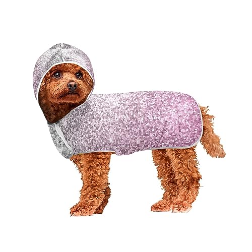 Silberrosa Glitzer-Haustierhandtücher, super saugfähig, maschinenwaschbar, mit Kapuze zum Trocknen von Hunden und Katzen Silberrosa Glitzer-Haustierhandtücher, super saugfähig, maschinenwaschbar, mit Kapuze zum Trocknen von Hunden und Katzen von ODAWA