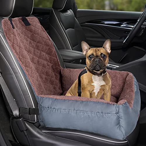Haustier-Autositz, Hunde-Sitzerhöhung, Sicherheits-Autositz, der Hundesitz aus strapazierfähigen Oxford-Materialien ist sicher und bequem mit Fleece-Innenfutter, einfach zu verstellender Gurt von ODDPET