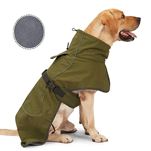 ODSSDAPU Hunde-Regenmantel – Wasserdichte Hunde-Winterjacke mit Samt-Innenfutter, Winddichter Mantel mit Reflektierenden Streifen, Grün, Größe 3XL ODSSDAPU Hunde-Regenmantel – Wasserdichte Hunde-Winterjacke mit Samt-Innenfutter, Winddichter Mantel mit Reflektierenden Streifen, Grün, Größe 3XL von ODSSDAPU