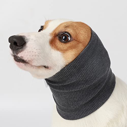 Hunde-Wintermützen, Ohren- und Nackenwärmer, Hunde-Schal, Stirnband für Hunde, Lärmschutz, Grau, M von ODSSDAPU