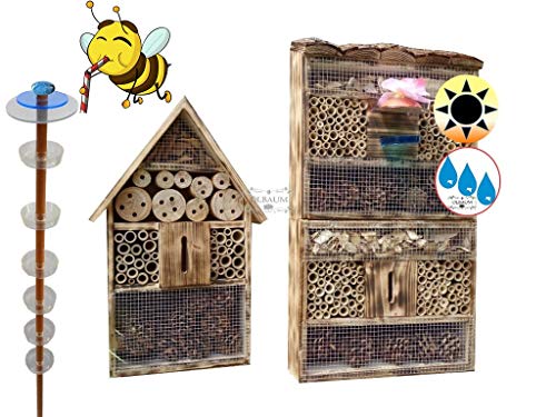 XXL Insektentränke Bienentränke Insektenhotel mit 3,5f.-Oberfäche 100 x 50 cm, Haus 2X Lotus Bienenhotel, von ÖLBAUM