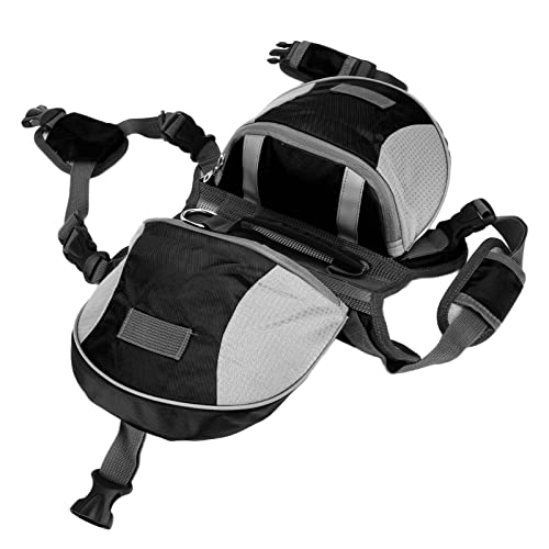 Dog Saddle Bag Adjustable Hound Travel Backpack with Reflective Strips and Side Pockets for Small Dogs, Ideal for Hiking, Running, Camping, Walking (M) von OFFAXE