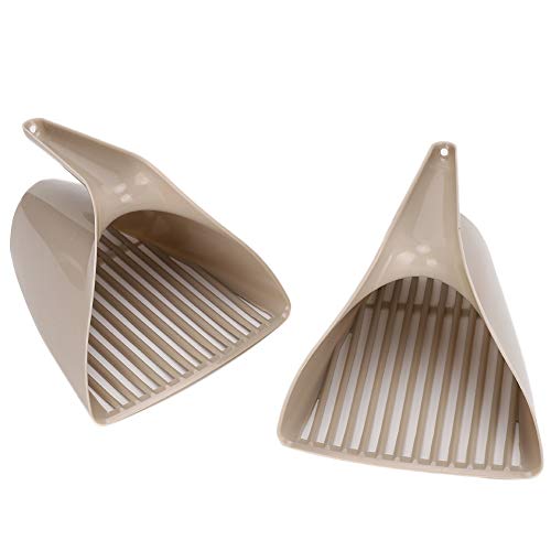 OFFAXE 2Pcs Set Cat Litter Scooper, Plastic Shovel with Handle, Light Brown Cat Toilet Cleaning Tool for Easy Use OFFAXE 2Pcs Set Cat Litter Scooper, Plastic Shovel with Handle, Light Brown Cat Toilet Cleaning Tool for Easy Use von OFFAXE