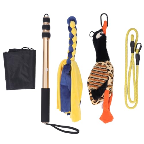 OFFAXE 52 Inch Telescopic Dog Flirt Pole, Interactive Dog Teaser Stick, Heavy Duty Flirt Pole for Dogs, Dog Training Toy for Exercising and Fun von OFFAXE