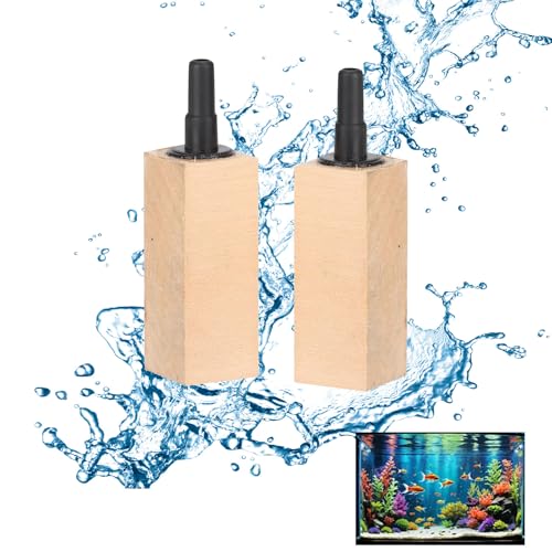 OFFAXE Aquarium Luftstein,Sauerstoff Stein Bubble Air Stone Aquarium Luftstein für Aquarien, hölzerne Luftblase Stein Diffusor, für gelösten Sauerstoff Aquarium Fisch Tank (S) von OFFAXE