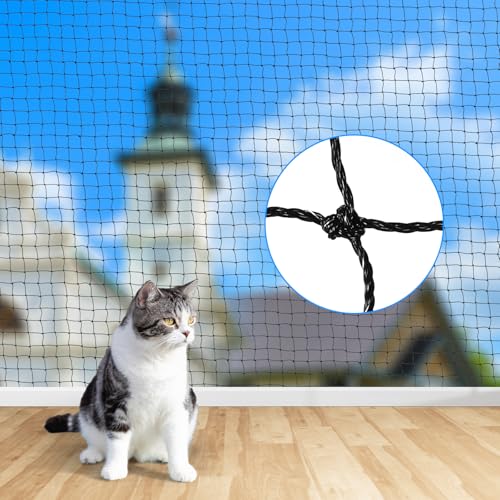 OFFOF Katzennetz für Balkon – Drahtverstärktes Katzenschutznetz, Biss- und Reißfestes Balkonnetz für Katzen, UV-Beständig, Wetterfest, Ideal für Fenster, Terrasse, Balkon und Türen(3 * 6M) von OFFOF