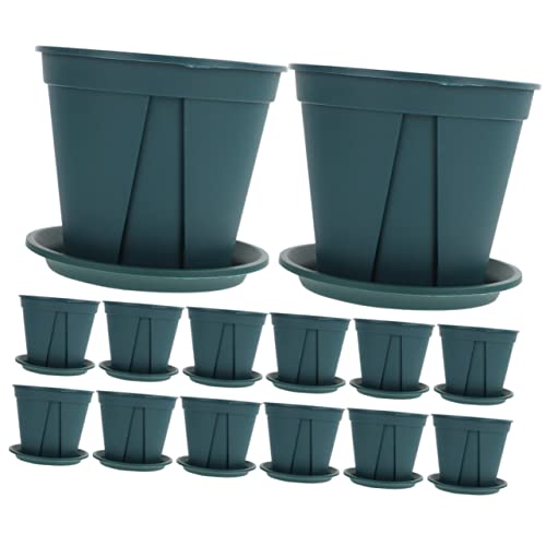 OFFSCH 14er Set Blumentöpfe mit Drainagelöchern Kunststoff-Orchideentöpfe Kinderzimmertöpfe Zimmerpflanzen-Töpfe für Sukkulenten Untertassen OFFSCH 14er Set Blumentöpfe mit Drainagelöchern Kunststoff-Orchideentöpfe Kinderzimmertöpfe Zimmerpflanzen-Töpfe für Sukkulenten Untertassen von OFFSCH