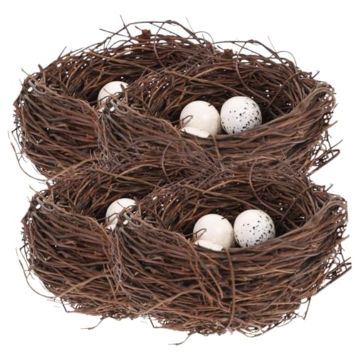 OFFSCH 16 Stück Simuliertes Vogelnest -Set Miniatur Naturhandwerksvogelnest Vogelnest Bausatz Künstliche Nester Gefälschtes Vogelnest Material Klein Vogel-Ei- Nesteier Bambus von OFFSCH