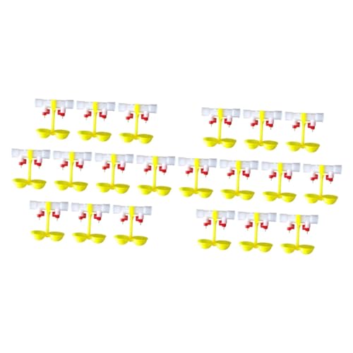 OFFSCH 20 STK hühner trinkbrunnen Spender für Hühnertränke Wasserspender für Geflügel Huhn Kükentränke tränkebecken geflügel tränke halbrunde Stahlkugel automatischer Trinkbrunnen Yellow von OFFSCH