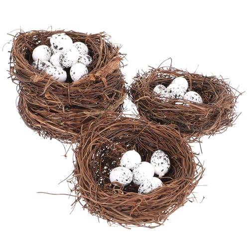 OFFSCH 24 Stück Simuliertes Vogelnest -Set groß gefälscht Vogel-Ei- Form Künstliche Eier frühlingsdeko Künstliches Vogelnest aus Rattan Vogelnestbeschäftigung Birdeihandwerk Bambus OFFSCH 24 Stück Simuliertes Vogelnest -Set groß gefälscht Vogel-Ei- Form Künstliche Eier frühlingsdeko Künstliches Vogelnest aus Rattan Vogelnestbeschäftigung Birdeihandwerk Bambus von OFFSCH