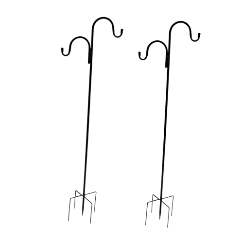 OFFSCH 2 Stücke Eisen Boden Einsetzen Haken Shepherd Haken Für Hof Garten Lampe Aufhänger Rost-Outdoor Dekorative Haken von OFFSCH