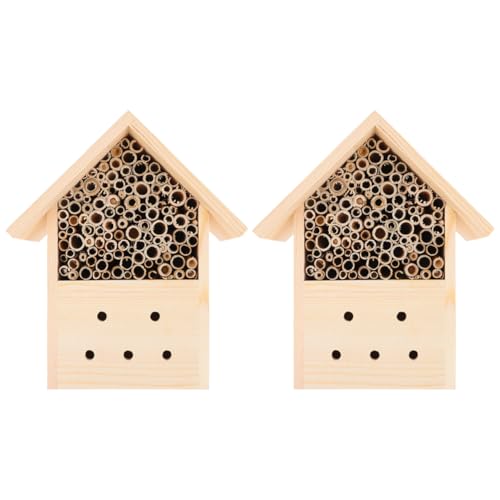 OFFSCH 2St Insektennest im Freien Honigbiene Bienenstock Werkzeuge zur Honigaufbewahrung Bienendekorationen für zu Hause hive honigwabe Bienenkolonie Holzhaus Bienenhaus aus Holz hölzern von OFFSCH