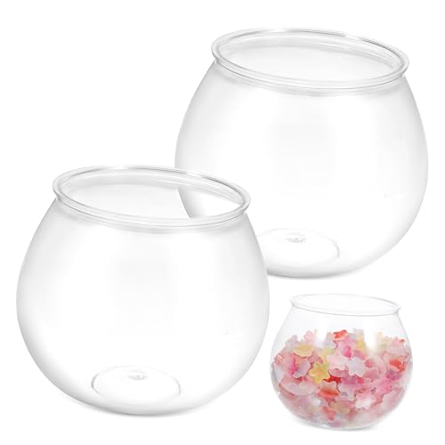 OFFSCH 2st Landschaft Kleines Aquarium Fischglas Pflanzen Aquarium-pflanztopf Rundes -Terrarium Schüssel Glasvase Blasenpflanzer Fischglas-Aquarium Büro Plastik Zierbecken Schreibtisch von OFFSCH