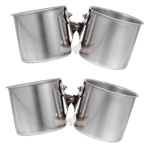 OFFSCH Vogelkäfig-Wasserfutterspender-Set 2-teilig Vogel-Wasserfutterspender Edelstahl Vogelfutternäpfe für Papageien von OFFSCH